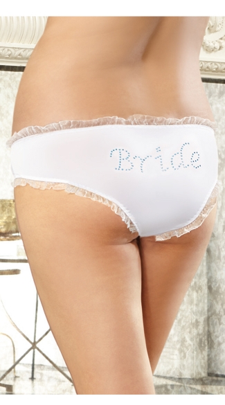 Plus Size Here Comes The Bride Hipster Panty, Plus Size Bridal Panty, Plus Size White Bridal Full Back Underwear
