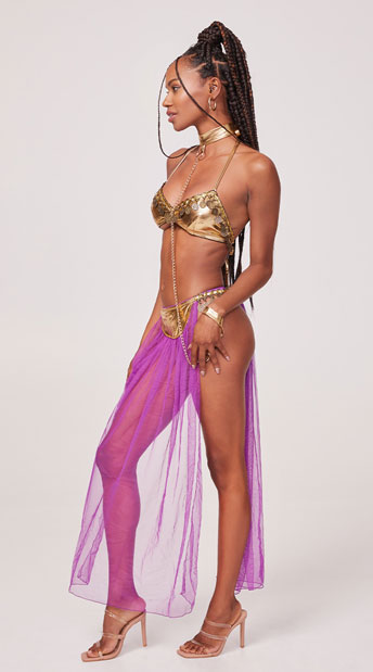 Sexy Genie Lingerie Costume Purple Genie Bedroom Costume