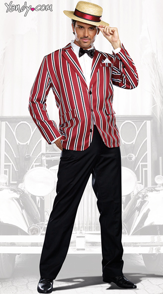 Good Times Charlie Costume, Dapper Gentleman Costume, Striped Dapper Jacket Costume