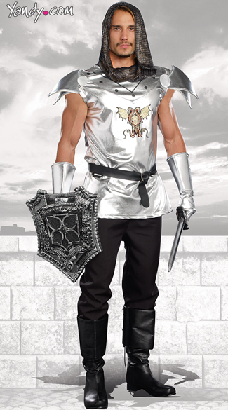 Men\'s Knight Time Costume, Mens Knight Costume, Silver Knight Costume