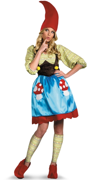 Ms. Gnome Costume, Adult Garden Gnome Costume, Blue Gnome Costume