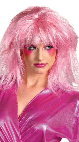 Jem Wig, Pink 80s Wig, Short Pink Wig