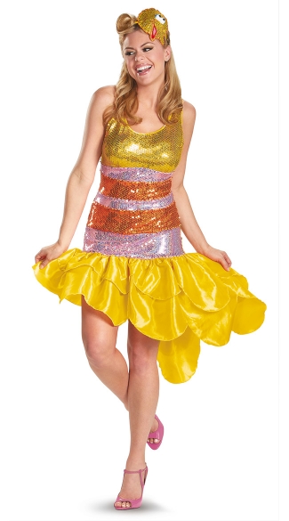 Womens Big Bird Costume, Sequin Big Bird Costume, Adult Big Bird Costume