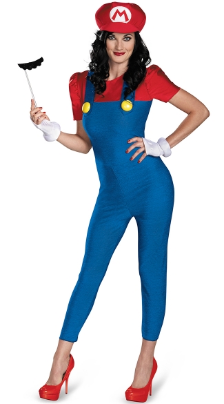 Sassy Mario Bodycon Costume, Girl Mario Costume, Mario Brothers Costume