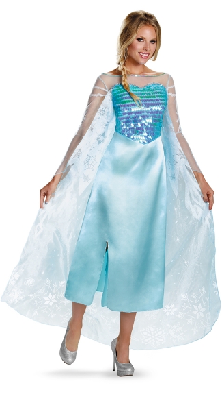 Adult Elsa Frozen Costume, Womens Elsa Costume, Elsa Halloween Costume