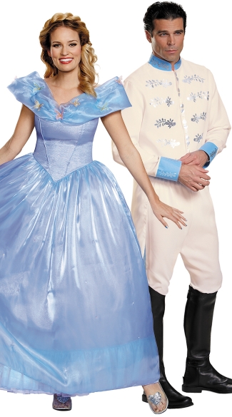 Deluxe Prince Charming and Cinderella Couples Costume, Men\'s Prince Charming Costume, Mens Prince Costume, Cinderella Prince Costume, Deluxe Movie Cinderella Costume, Deluxe Cinderella Costume, Cinderella Halloween Costume