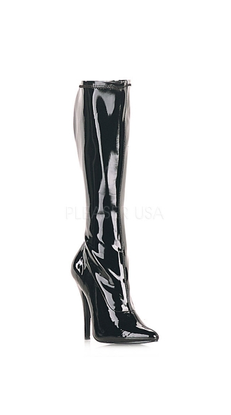 5\" Heel Patent Stretch Knee High Boot