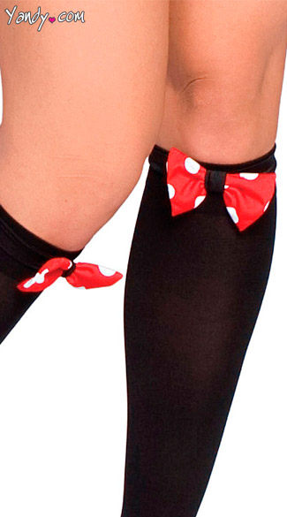 Dotted Bow Stocking Accessory, Costume Accessories, Dotted Stocking Accessory