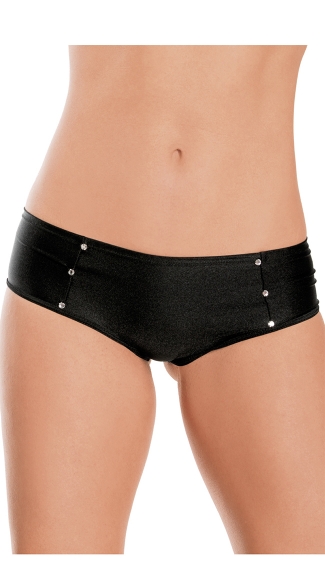 Strappy Jewel Booty Shorts, Boyshorts with Studs