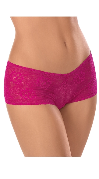 Plus Size Floral Lace Open Crotch Boy Short, Plus Size Black Lace Panty, Plus Size Lace Boyshort Panties