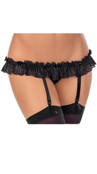 Ruffled Lacy Garter Belt Sexy Garter Belts Romantic Garter Belts With Clips 