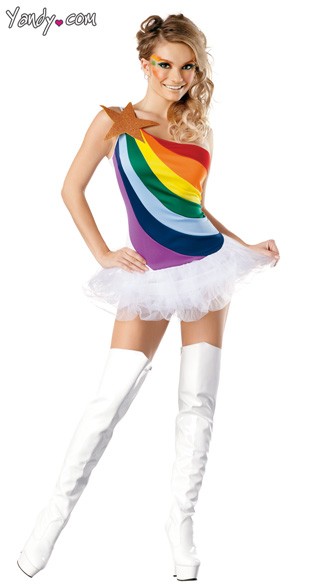 Sexy Rainbow Costume, Rainbow Girl Costume, Rainbow Halloween Costume