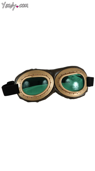 Green Aviator Goggles, Steam Punk Goggles, Steam Punk Glasses