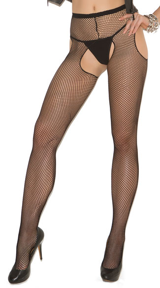 Plus Size Fishnet Suspender Pantyhose, Plus Size Sexy Fishnet Pantyhose, Plus Size Black Suspender Pantyhose - Yandy.com