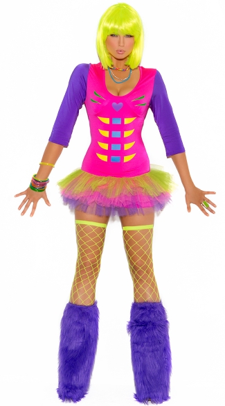Raven Bones Skeleton Costume, Neon Skeleton Costume