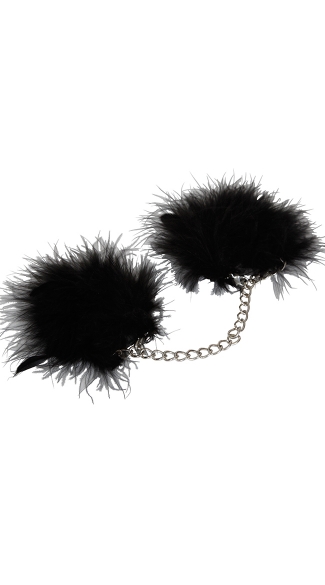 Marabou Lined Wrist Cuffs, Za Za Zu Feather Cuffs, Adult Handcuff, BDSM Handcuffs