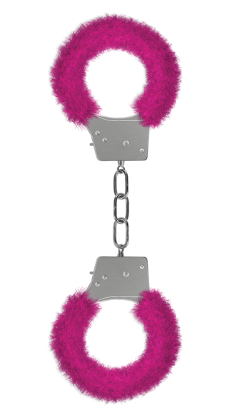 Beginner\'s Handcuffs Furry Pink, Adult Handcuff, BDSM Handcuffs