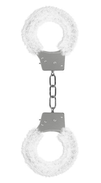 Beginner\'s Handcuffs Furry White, Adult Handcuff, BDSM Handcuffs