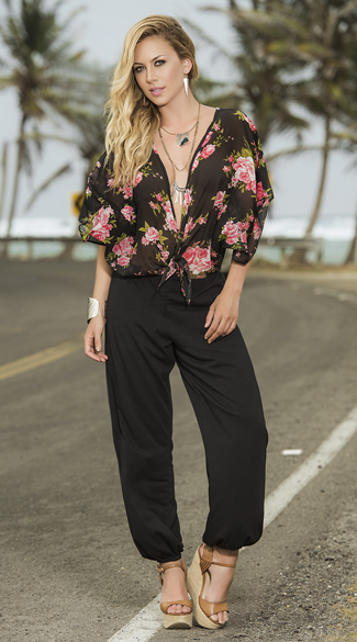 Flowing Rose Jumpsuit, Flowy Jumpsuit, Rose Jumpsuit