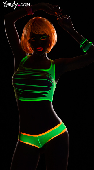 Sensual Slashed Mesh Top, Sexy Cutout Crop Tops, Revealing Low Back Tops