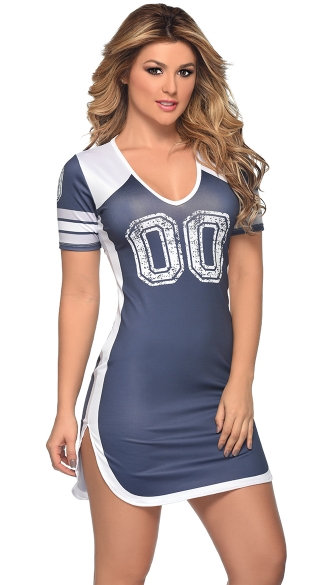 Silver and White Fantasy Football Dress Costume, Silver and White Football Dress, Football Dress