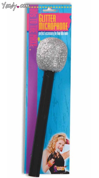 Glittery Microphone, Microphone Costume Accessory, Pop Star Costume Accessory