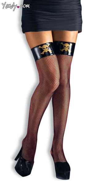 Pirate Thigh High Fishnets, Pirate Accessories, Costume Accessories, Pirate Costume, Pirate Costume Accessories