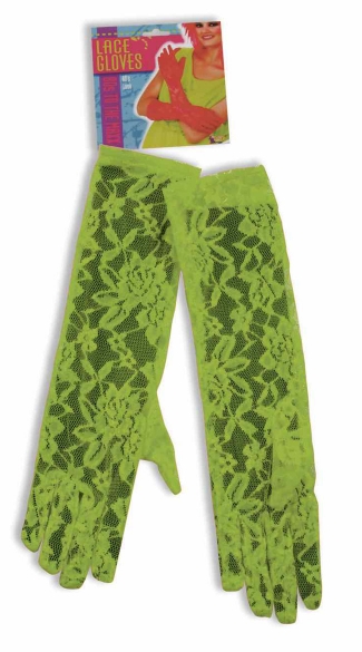 Green Neon Lace Gloves