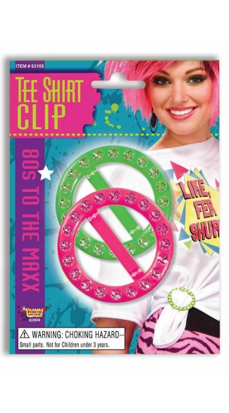 Neon T Shirt Clips, 80s Shirt Clips, Shirt Loops