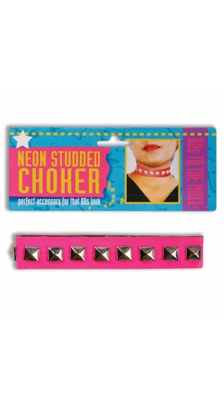 Neon Pink Studded Choker