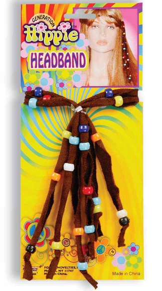Beaded Hippie Headband, 60\'s Headband, Hippie Women Costume