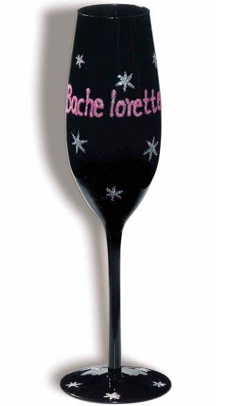 Bachelorette Champagne Flute, Black Champagne Flute, Bachelorette Party Flute