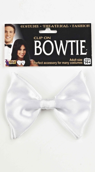 White Clip On Bow Tie, White Bow Tie, Costume Bow Tie