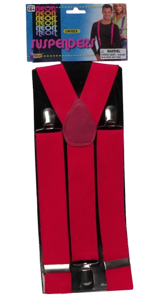 Neon Pink Suspenders, Neon Accessories, Suspenders, Neon Clothing