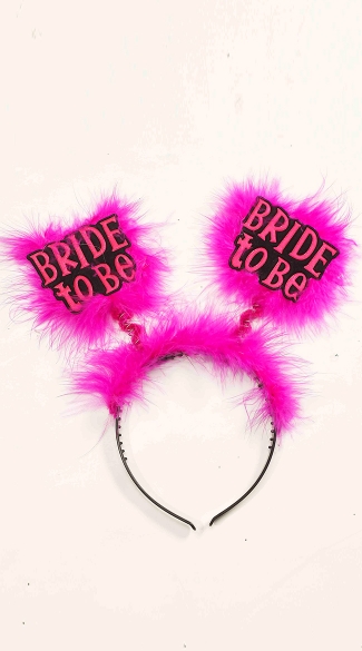 Bride To Be Headband, Pink Fluffy Headband, Bachelorette Party Accessories