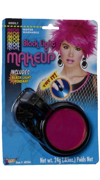 Black Light Neon Pink Make Up Pot, Neon Pink Black Light Make Up, Neon Costume Accessory, Black Light Activated Pink Make Up