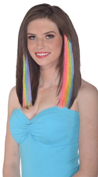 Pastel Rainbow Hair Extensions, Rainbow Hair Clips, Striped Hair Extensions, Patterned Hair Extensions