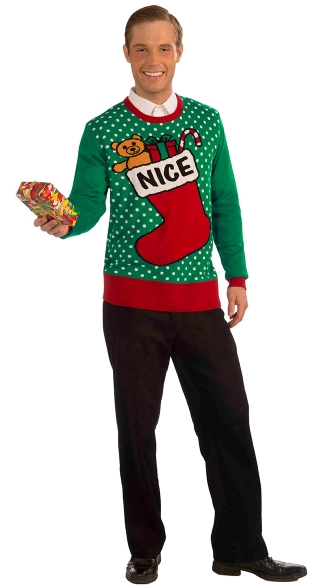 Nice Ugly Christmas Sweater, Nice Stocking Sweater