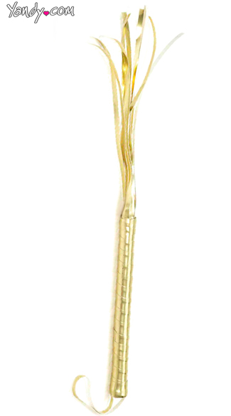 Metallic Gold Cat-O-Nine-Tails, Gold Whip