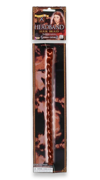 Medieval Auburn Braided Head Band, Red Braided Hair Piece