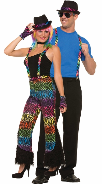 Rainbow Zebra Suspenders, Neon Suspnders