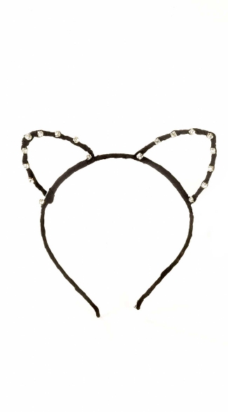 Rhinestone Studded Cat Ears Headband, Cat Costumes For Women, Girls Cat Costume