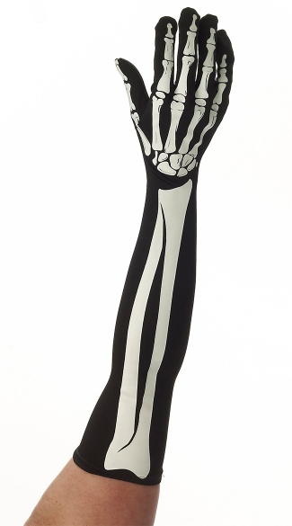 Bony Long Gloves, Ladies Gloves, Skeleton of the Hand