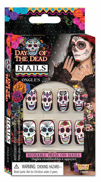Day Of The Dead Nails, Sugar Skull Nails, Skull Nails