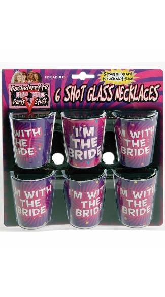 Bachelorette Shot Glass Necklaces, 6 Pack of Shot Glasses, Bridal Party Shot Glasses
