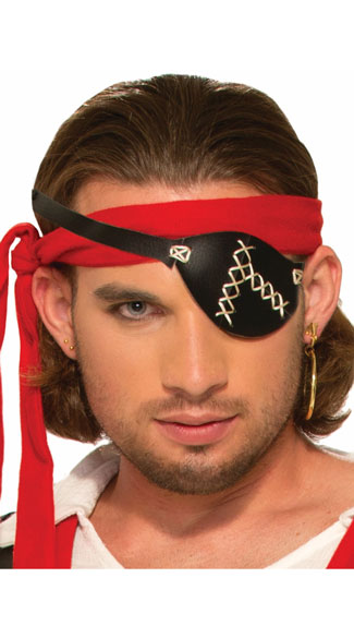 Stitched Pirate Eye Patch, Pirate Eye Patch, Black Eye Patch
