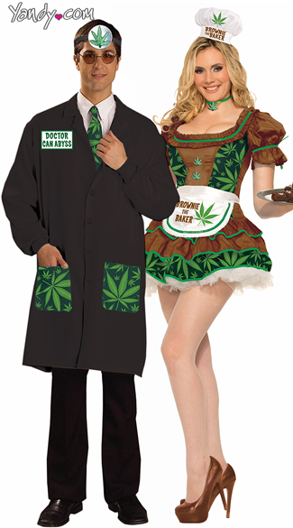 Green Leaf Couples Costume, Dr. Ken Abyss Costume, Weed Leaf Doctor Costume, Dr. Marijuana Halloween Costume, Cannabis Brownie Baker Costume, Marijuana Brownie Costume, Marijuana Halloween Costume