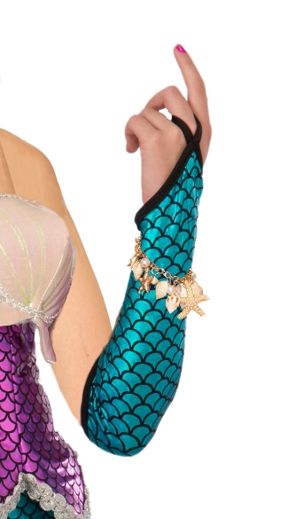 Blue Mermaid Fish Scale Arm Sleeves, Mermaid Arm Sleeves, Mermaid Halloween Costume