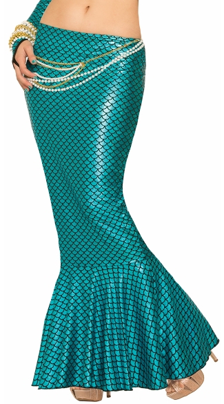 Blue Mermaid Tail Long Skirt, Mermaid Tail Skirt, Mermaid Tail Halloween Costume