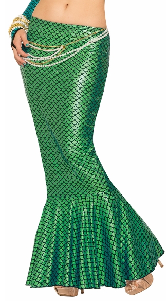 Green Mermaid Tail Long Skirt, Mermaid Tail Skirt, Mermaid Tail Halloween Costume